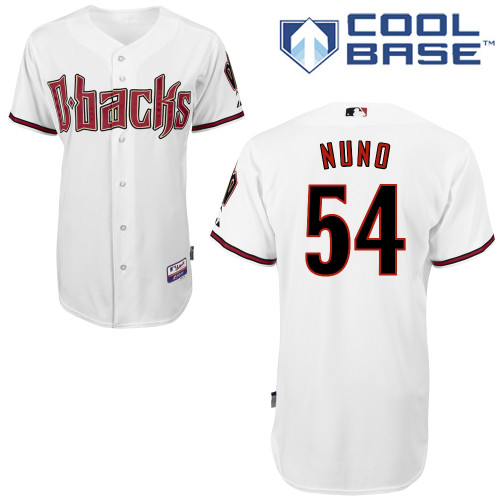 Vidal Nuno #54 MLB Jersey-Arizona Diamondbacks Men's Authentic Home White Cool Base Baseball Jersey